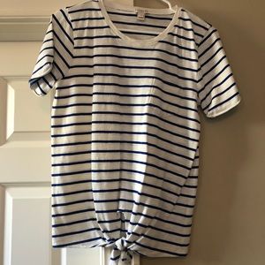 J.Crew shorts sleeve tie front striped T-shirt